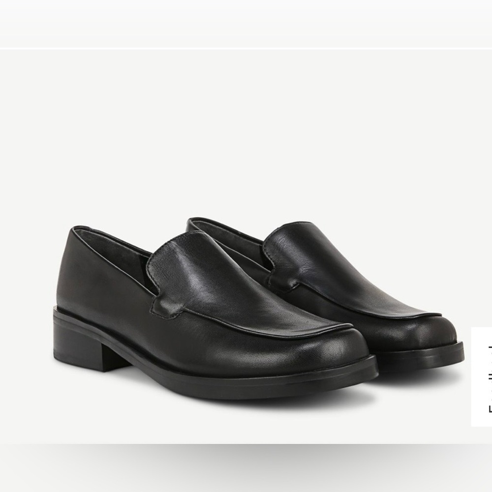 Franco Sarto Black Leather Women's Slip-On Loafers Size 8